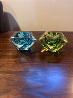 Prism Glass Ashtrays from Mandruzzato Murano, 1950s